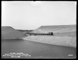 Wachusett Reservoir, North Dike, easterly portion, soil stripping railroad cut at the dike, Clinton, Mass., Jul. 10, 1900