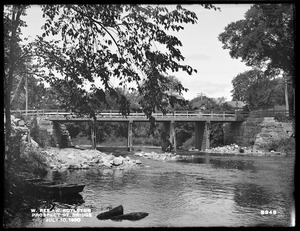 Wachusett Reservoir, Prospect Street bridge, looking upstream, West Boylston, Mass., Jul. 10, 1900