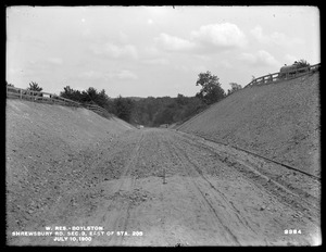 Wachusett Reservoir, Shrewsbury Road, Section 3, east of station 203, Boylston, Mass., Jul. 10, 1900