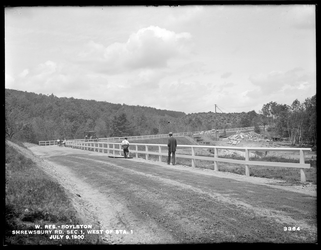 Wachusett Reservoir, Shrewsbury Road, Section 1, west of station 124, West Boylston, Mass., Jul. 9, 1900