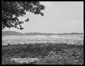 Distribution Department, Low Service Spot Pond Reservoir, northwestern part, panoramic view of Spot Pond from the "Island of the Two Trees", Stoneham, Mass., Aug. 17, 1900