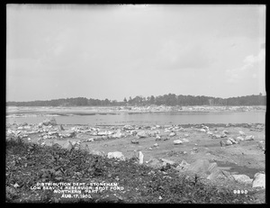 Distribution Department, Low Service Spot Pond Reservoir, northern part, panoramic view of Spot Pond from the "Island of the Two Trees", Stoneham, Mass., Aug. 17, 1900