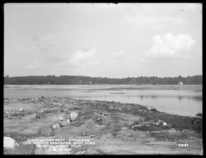 Distribution Department, Low Service Spot Pond Reservoir, northeastern part, panoramic view of Spot Pond from the "Island of the Two Trees", Stoneham, Mass., Aug. 17, 1900