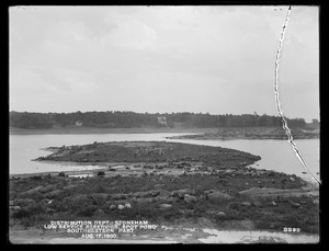 Distribution Department, Low Service Spot Pond Reservoir, southeastern part, panoramic view of Spot Pond from the "Island of the Two Trees", Stoneham, Mass., Aug. 17, 1900