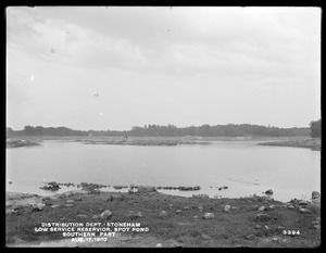Distribution Department, Low Service Spot Pond Reservoir, southern part, panoramic view of Spot Pond from the "Island of the Two Trees", Stoneham, Mass., Aug. 17, 1900