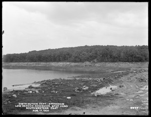 Distribution Department, Low Service Spot Pond Reservoir, southwestern part, panoramic view of Spot Pond from the "Island of the Two Trees", Stoneham, Mass., Aug. 17, 1900