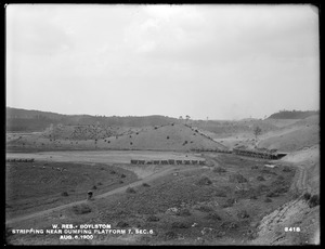 Wachusett Reservoir, stripping near Dumping Platform No. 7, Section 6, Boylston, Mass., Aug. 6, 1900