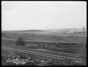 Wachusett Reservoir, North Dike, westerly portion; from the west, Sterling, Mass., Aug. 9, 1900