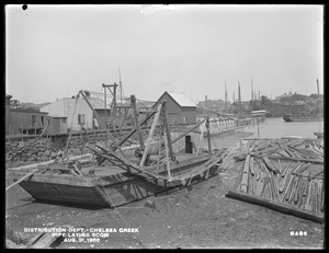Distribution Department, Low Service Pipe Lines, pipe-laying scow, Chelsea Creek; Chelsea; East Boston, Mass., Aug. 31, 1900