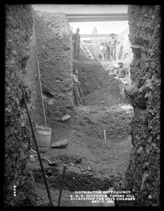 Distribution Department, Southern High Service Forbes Hill Reservoir, excavation for gate chamber, Quincy, Mass., Sep. 14, 1900