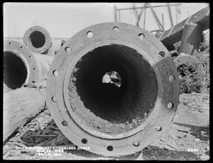 Distribution Department, Low Service Pipe Lines, interior of old 20-inch pipe, Chelsea Creek; Chelsea; East Boston, Mass., Sep. 10, 1900