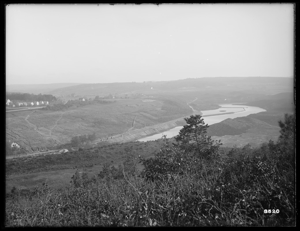 Wachusett Dam, panoramic view from Burditt Hill, looking easterly, Clinton, Mass., Oct. 3, 1900