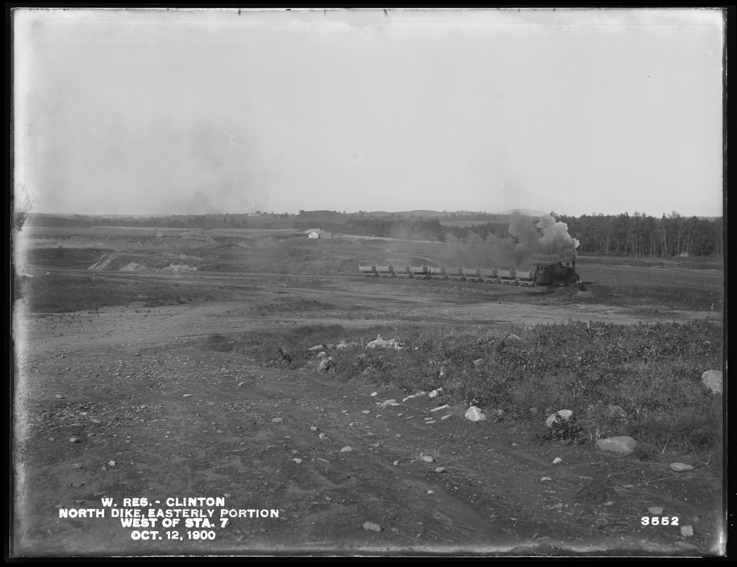 Wachusett Reservoir, North Dike, easterly portion, west of station 7, Clinton, Mass., Oct. 12, 1900
