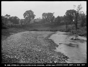 Wachusett Reservoir, Stillwater River Channel, upper end, looking down, Sterling, Mass., Sep. 2, 1905