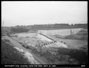 Wachusett Dam, dam and waste weir, from the west, Clinton, Mass., Sep. 27, 1905