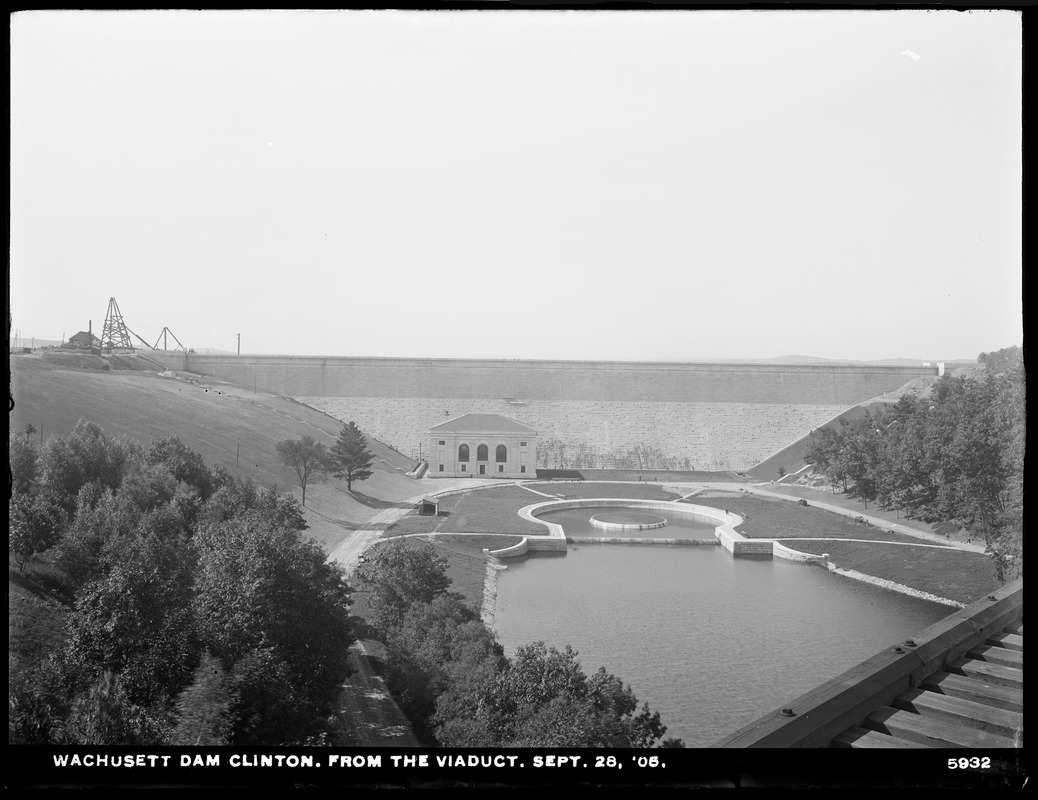 Wachusett Dam, dam from viaduct, Clinton, Mass., Sep. 28, 1905