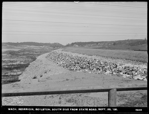 Wachusett Reservoir, South Dike, from State Road (Boylston Street), Boylston, Mass., Sep. 28, 1905
