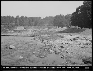 Wachusett Reservoir, improving Quinapoxet River channel, above dam, Oakdale, West Boylston, Mass., Sep. 29, 1905