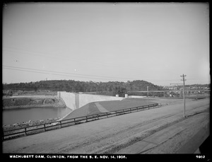Wachusett Dam, upstream face of dam, from the southeast, Clinton, Mass., Nov. 14, 1905