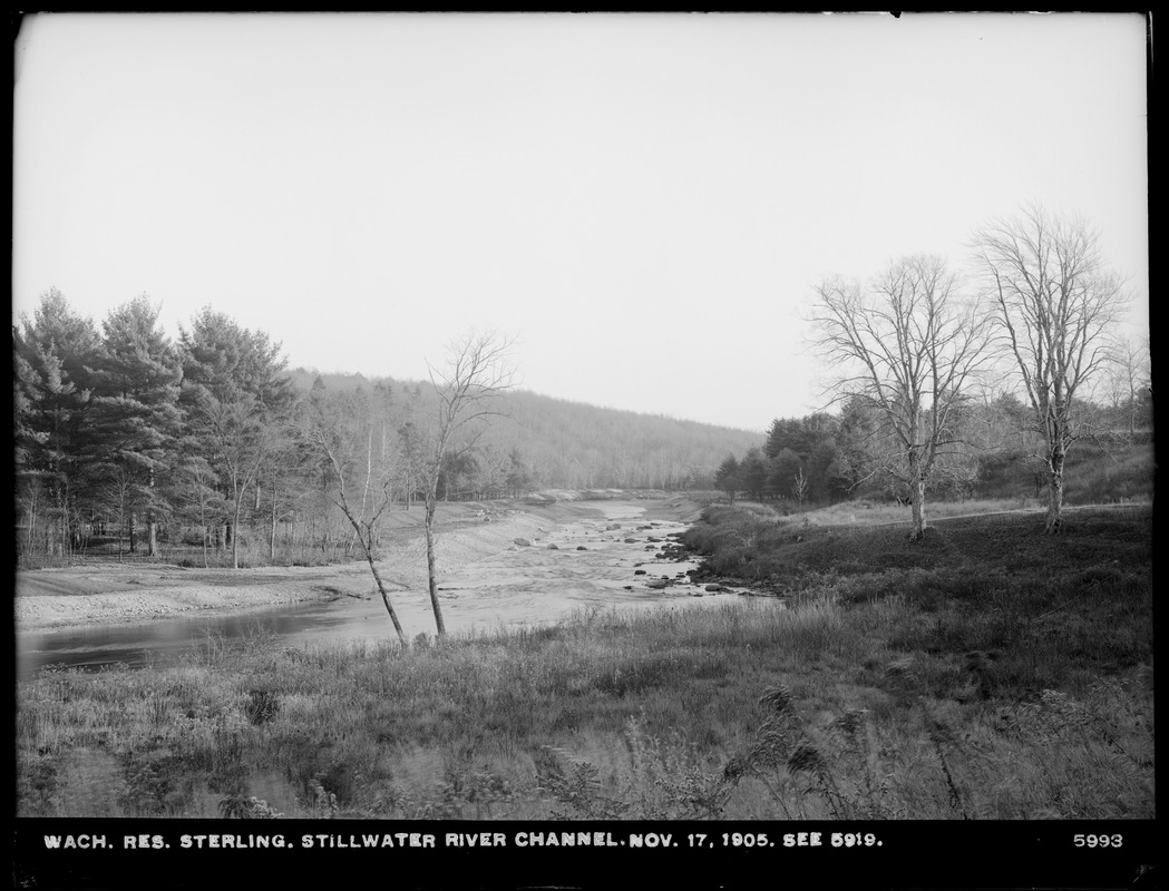 Wachusett Reservoir, Stillwater River channel, (compare with No. 5919), Sterling, Mass., Nov. 17, 1905