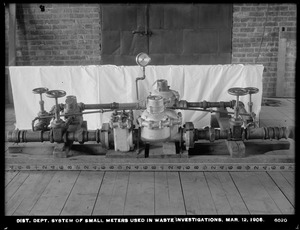 Distribution Department, system of small meters used in waste investigations, Mass., Mar. 12, 1906