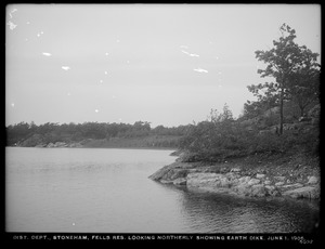 Distribution Department, Northern High Service Middlesex Fells Reservoir, looking northerly, showing earth dike, Stoneham, Mass., Jun. 1, 1906