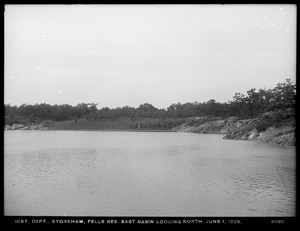 Distribution Department, Northern High Service Middlesex Fells Reservoir, East Basin, looking north, Stoneham, Mass., Jun. 1, 1906