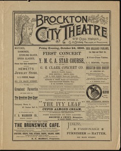 First concert in the Y.M.C.A. Star Course by the G.R. Clark Concert Co.