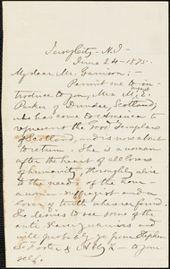 Letter from Phebe Ann Hanaford, Jersey City, N.J. to William Lloyd Garrison, June 24, 1875
