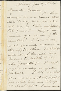 Letter from Aaron Macy Powell, Albany, [N.Y.], to William Lloyd Garrison, Jan[uary] 4, 1862