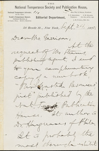 Letter from Aaron Macy Powell, New York, [New York], to William Lloyd Garrison, 1875 Sept[ember] 24
