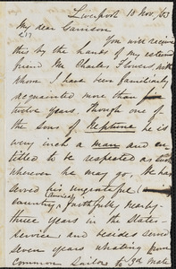 Letter from William P. Powell, Liverpool, [England], to William Lloyd Garrison, [18]53 Nov[ember] 10