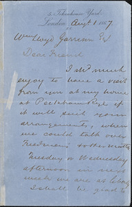Letter from John Taylor, London [England], to William Lloyd Garrison, 1867 Aug[us]t 1