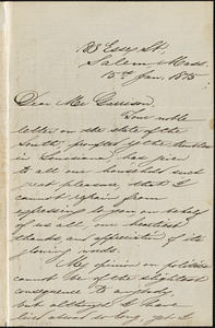 Letter from Edmund Q. Putnam, Salem, Mass[achusetts], to William Lloyd Garrison, 1875 Jan[uary] 15th