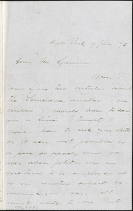 Letter from Stuart Faucheraud Weld, Hyde Park, [Boston, Massachusetts], to William Lloyd Garrison, [18]75 Jan[uary] 19