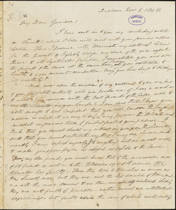 Letter from Edmund Quincy, Dedham, [Massachusetts], to William Lloyd Garrison, 1843 Nov[ember] 6