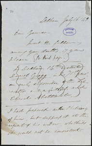 Letter from Edmund Quincy, Dedham, [Massachusetts], to William Lloyd Garrison, [18]49 July 16