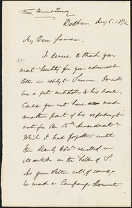 Letter from Edmund Quincy, Dedham, [Massachusetts], to William Lloyd Garrison, 1872 Aug[ust] 5