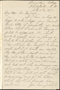 Letter from Mary Quincy, Whitefield, N[ew] H[ampshire], to William Lloyd Garrison, 1877 July 2d
