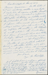 Letter from George K. Radcliffe, Cambridgeport, [Cambridge, Massachusetts], to William Lloyd Garrison, 1858 Jan[uary] 10