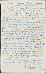 Letter from Paschal Beverly Randolph, New Orleans, [Louisiana], to William Lloyd Garrison, 1865 Oct[ober] 14th
