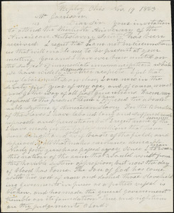 Letter from John Rankin, Ripley, Ohio, to William Lloyd Garrison, 1863 Nov[ember] 19