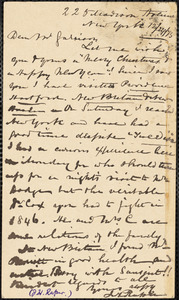 Postcard from James Hayes Raper, New York, [New York], to William Lloyd Garrison, [1875 December 24]