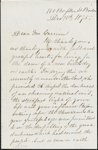 Letter from Mary M. Webster, Boston, [Massachusetts], to William Lloyd Garrison, 1875 Dec[ember] 11th
