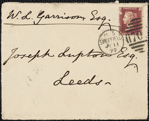 Letter from Mary Anne Rawson, Sheffield, [England], to William Lloyd Garrison, 1877 July 11