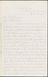 Letter from Mary L. Roberts, Sandy Spring, M[arylan]d, to William Lloyd Garrison, 1876 [February] 6th