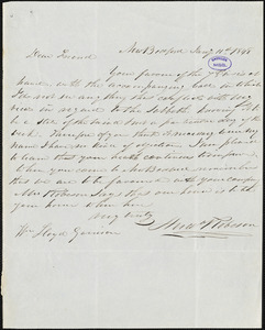 Letter from Andrew Robeson, New Bedford, [Massachusetts], to William Lloyd Garrison, 1848 Jan[uar]y 11th