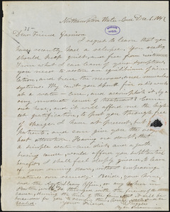 Letter from David Ruggles, Northampton, [Massachusetts], to William Lloyd Garrison, 1847 Dec[ember] 6