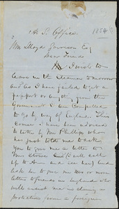 Letter from John Sweat Rock, [Boston, Massachusetts], to William Lloyd Garrison, [1858]