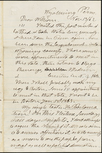 Letter from Henry Clarke Wright, Wyalusing, [Pennsylvania], to William Lloyd Garrison, [18]62 Nov[ember] 13